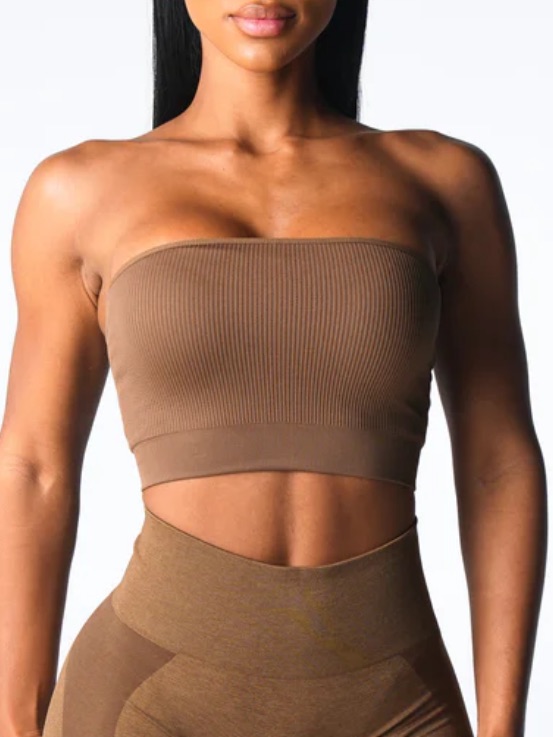 Nvgtn Mocha Conquer Ribbed Seamless Bra Medium